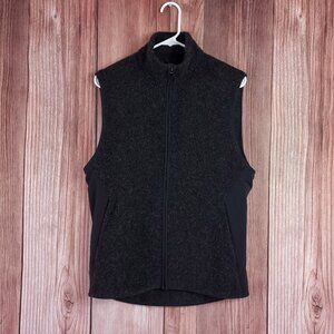 Lululemon Tundra Trek Vest Mens Small Wool Blend Sherpa Fleece Heathered Black